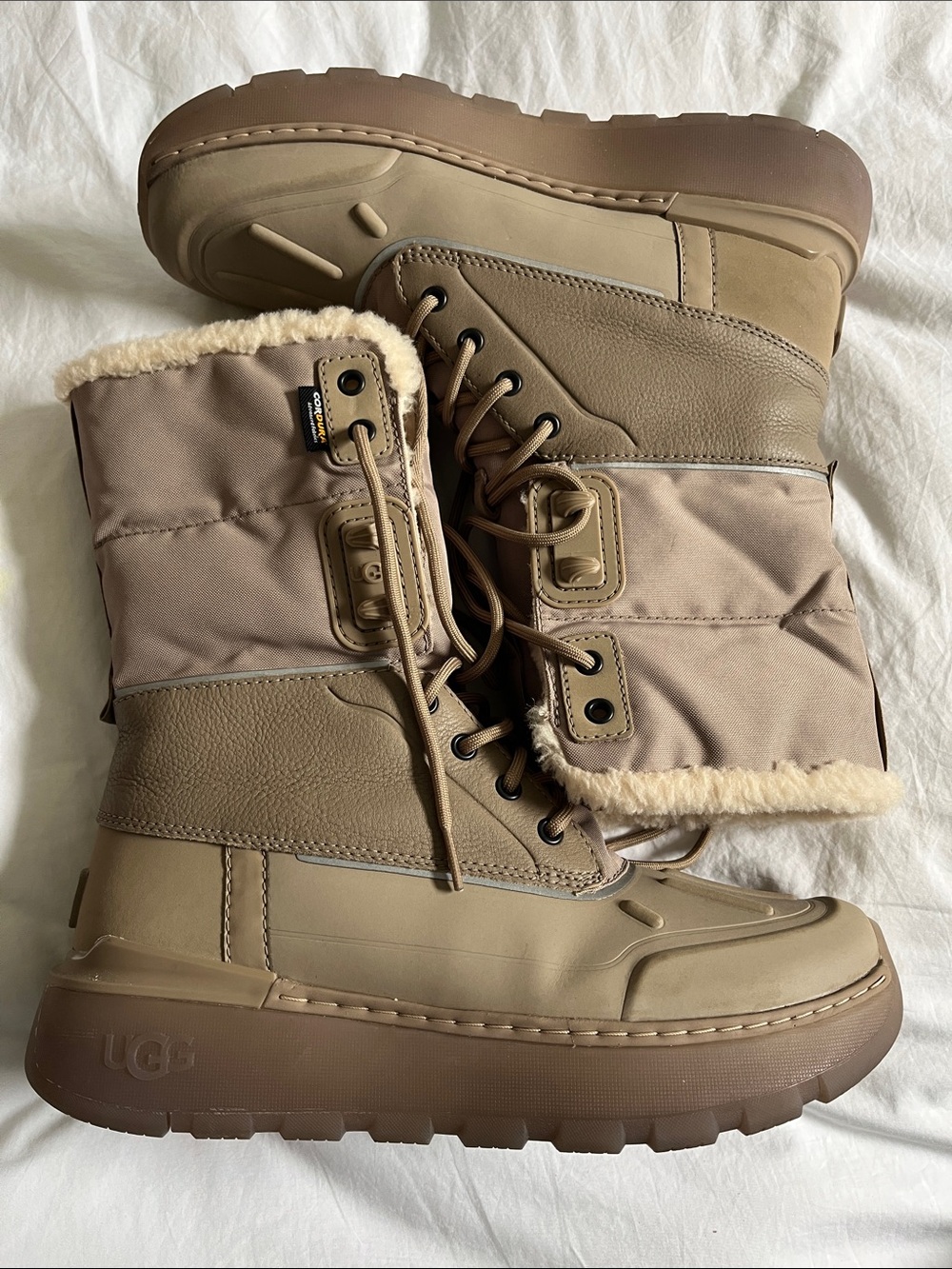 UGG Men's Size 10 City Butte 1153390 DUNE Leather Waterproof Snow Rain boots